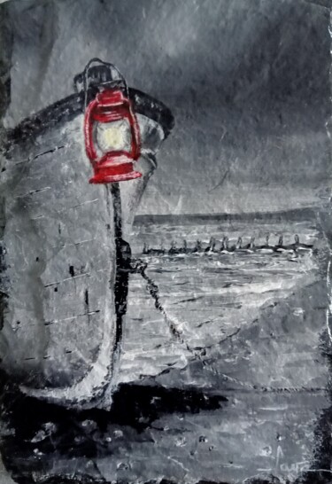 "Lanterne rouge" başlıklı Tablo Alain Favé tarafından, Orijinal sanat, Akrilik Taş üzerine monte edilmiş