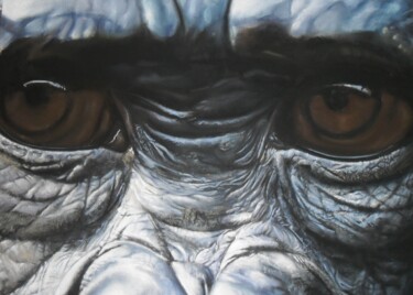 Pittura intitolato "Le gorille" da Alain Fortier, Opera d'arte originale, Pastello