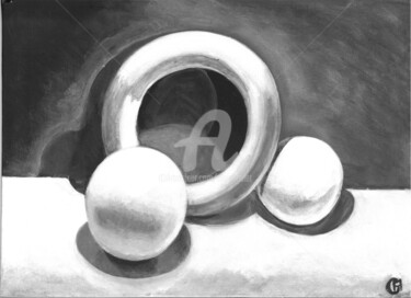 Malerei mit dem Titel "Black and white sti…" von Alain Galet, Original-Kunstwerk, Acryl