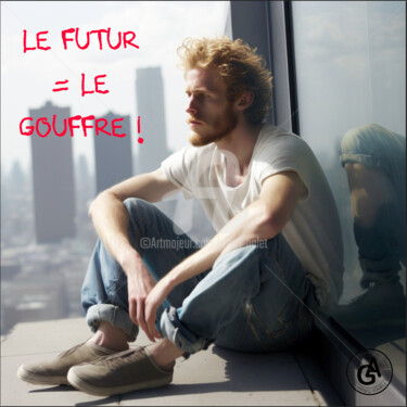 Digitale Kunst getiteld "Le Gouffre 1" door Alain Galet, Origineel Kunstwerk, AI gegenereerde afbeelding