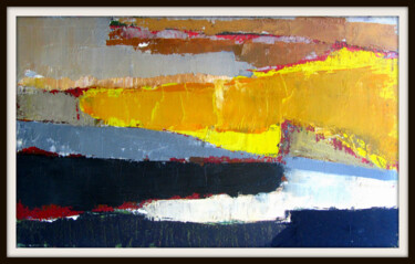 Painting titled "Composition abstrai…" by Alain Lamy, Original Artwork, Oil