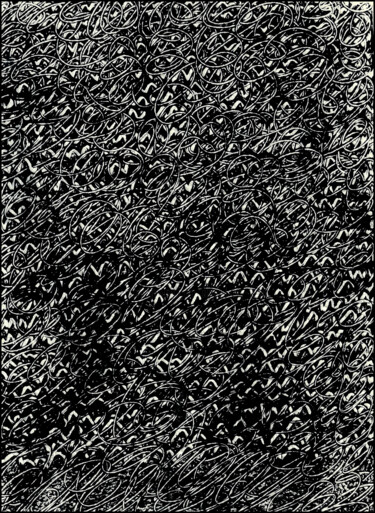 Gravures & estampes intitulée "MONOTYPE NOIR PAPIE…" par Alain Lamy, Œuvre d'art originale