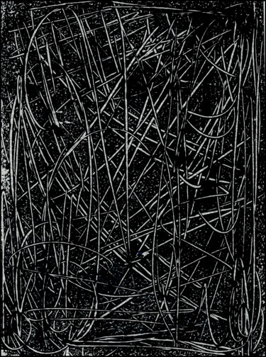 Gravures & estampes intitulée "MONOTYPE NOIR PAPIE…" par Alain Lamy, Œuvre d'art originale