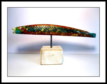 Sculpture titled "Artefact P8  LE POI…" by Alain Lamy, Original Artwork, Wood