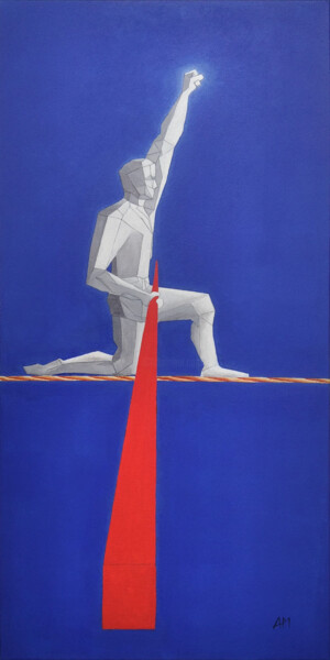 Peinture intitulée "Funambule-n9" par Alain Maillot, Œuvre d'art originale, Huile
