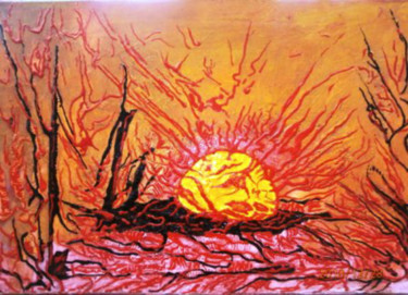Malerei mit dem Titel "BIG-BANG" von Alain Menard, Original-Kunstwerk, Acryl