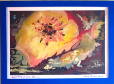 Peinture intitulée "Explosion d'une éto…" par Alain Menard, Œuvre d'art originale, Acrylique Monté sur Carton