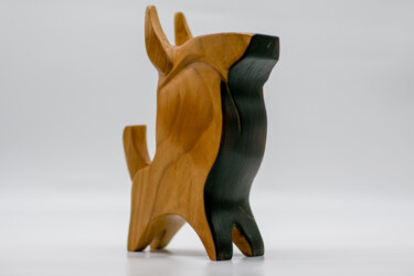 Скульптура под названием "TAUREAU" - Alain Polydor, Подлинное произведение искусства, Дерево