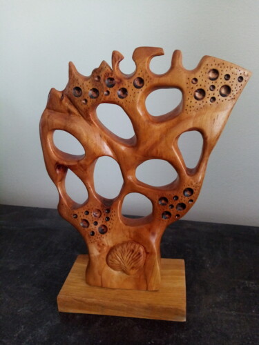 Sculpture titled "Corail" by Alain Polydor, Original Artwork, Wood