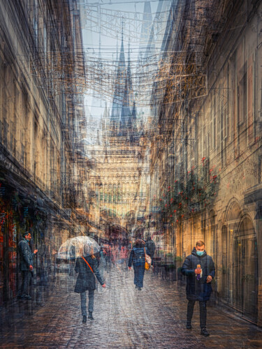Fotografia intitulada "Rue Musette Dijon" por Alain Rappeneau, Obras de arte originais, Fotografia digital Montado em Alumín…