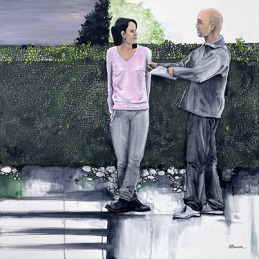 "AGATHE & JULIEN" başlıklı Tablo Alain Rouschmeyer tarafından, Orijinal sanat, Akrilik Ahşap Sedye çerçevesi üzerine monte e…