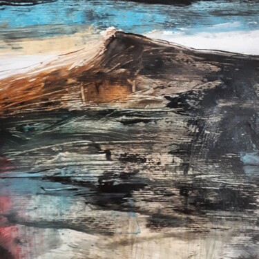 Peinture intitulée "" La plaine noire"" par Alain Tardieu, Œuvre d'art originale, Acrylique Monté sur Châssis en bois