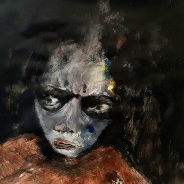Peinture intitulée ""  visage 12 "" par Alain Tardieu, Œuvre d'art originale, Acrylique Monté sur Châssis en bois