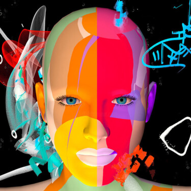 Gravures & estampes intitulée "Life is colour " par Alain Vaissiere, Œuvre d'art originale, Impression numérique