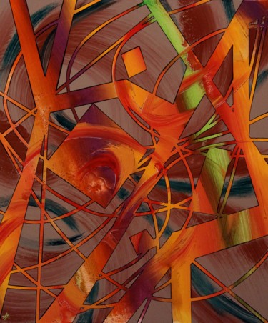 Peinture intitulée "abstract-deconstruc…" par Alain Yerly, Œuvre d'art originale, Acrylique