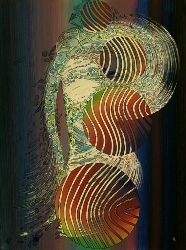 "abstract-magicwawe-…" başlıklı Tablo Alain Yerly tarafından, Orijinal sanat, Akrilik