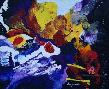 Pintura titulada "Dans le tourbillon…" por Alain Boissel, Obra de arte original, Acrílico Montado en Bastidor de camilla de…