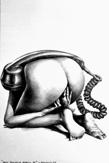 Рисунок под названием "Allo Docteur Freud…" - Alain Bonnand, Подлинное произведение искусства