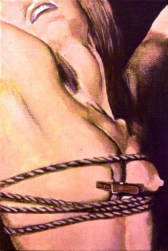 Schilderij getiteld "bondage I" door Alain Bonnand, Origineel Kunstwerk