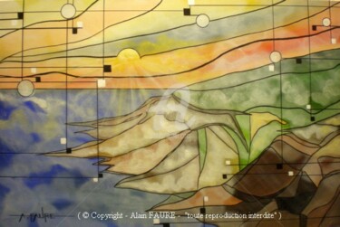 Картина под названием "VERTIGE JAIZKIBEL" - Alain Faure, Подлинное произведение искусства, Акрил Установлен на Деревянная ра…