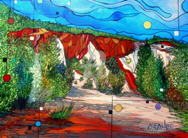 Painting titled "COLORADO PROVENCAL" by Alain Faure, Original Artwork, Acrylic Mounted on Wood Stretcher frame