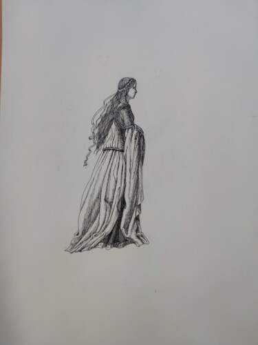Painting titled "Mujer" by Alain Garcia De Navarrete, Original Artwork, Ink