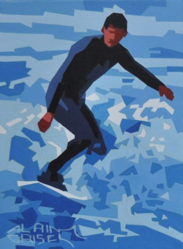 Pintura titulada "La glisse 1" por Alain Grisel, Obra de arte original, Oleo