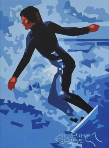 Pintura titulada "La glisse 2" por Alain Grisel, Obra de arte original, Oleo