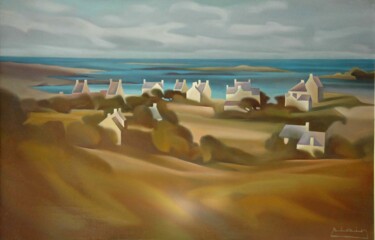 Peinture intitulée "Paysage breton" par Alain Grisel, Œuvre d'art originale, Huile