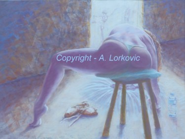 Painting titled "Répétition.jpg" by Alain Lorkovic, Original Artwork, Pastel Mounted on Other rigid panel