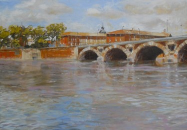 Painting titled "Garonne 4" by Alain Muller, Original Artwork