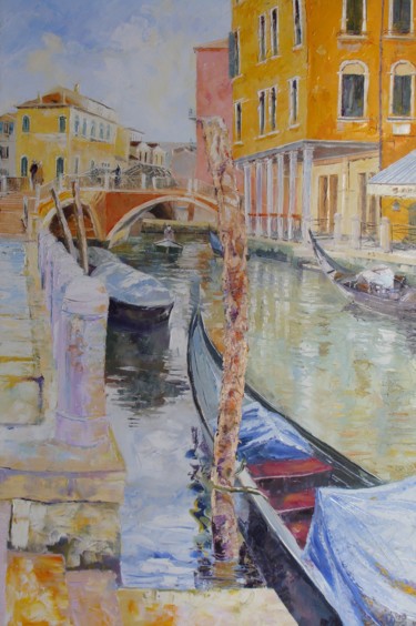 Painting titled "VENISE N°2" by Alain Muller, Original Artwork, Oil