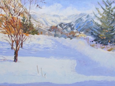 Peinture intitulée "lumiere-d-hiver.jpg" par Alain Muller, Œuvre d'art originale, Huile