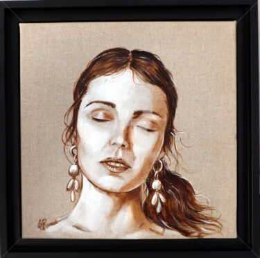 Painting titled "Inès" by Alain Ravaut, Original Artwork, Acrylic