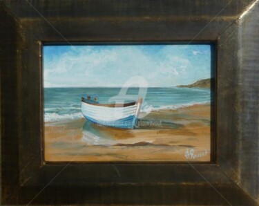 Painting titled "Flobart à marée bas…" by Alain Ravaut, Original Artwork