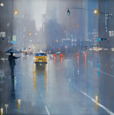 Painting titled "Taxi" by Alan Harris, Original Artwork, Acrylic