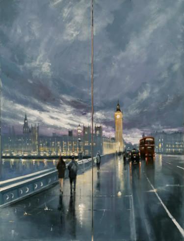 "Stormy Eve..London" başlıklı Tablo Alan Harris tarafından, Orijinal sanat, Akrilik