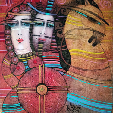 Painting titled "C'est une belle jou…" by Albena Vatcheva, Original Artwork, Oil Mounted on Wood Stretcher frame