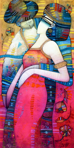 Картина под названием "TANGO" - Albena Vatcheva, Подлинное произведение искусства, Масло Установлен на Деревянная рама для н…