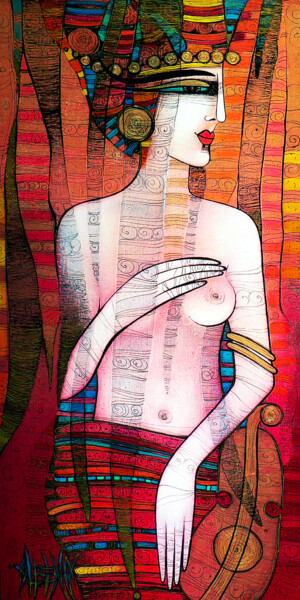 Malerei mit dem Titel "Le temps qui passe.…" von Albena Vatcheva, Original-Kunstwerk, Öl Auf Keilrahmen aus Holz montiert