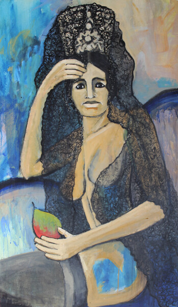 제목이 "Sevillana. - A Sevi…"인 미술작품 Albert Cruells로, 원작, 아크릴 나무 들것 프레임에 장착됨