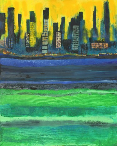Картина под названием "Manhattan" - Albert Enz, Подлинное произведение искусства, Акрил