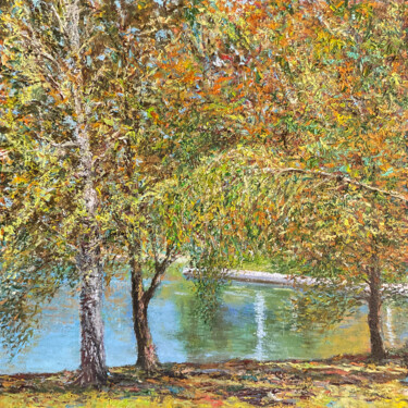 제목이 "The Pond in Autumn…"인 미술작품 Albert Safiullin로, 원작, 기름