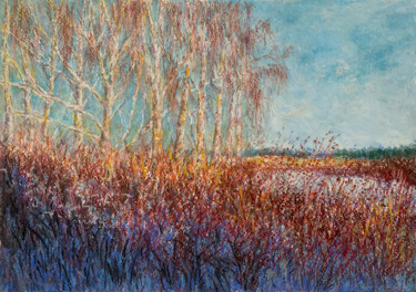 Dessin intitulée "Pre-sunset sun in J…" par Albert Safiullin, Œuvre d'art originale, Pastel