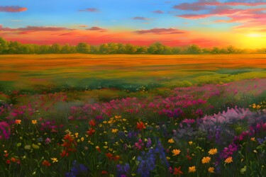 Digital Arts titled "Painting of a field…" by Albertbs, Original Artwork, Digital Painting