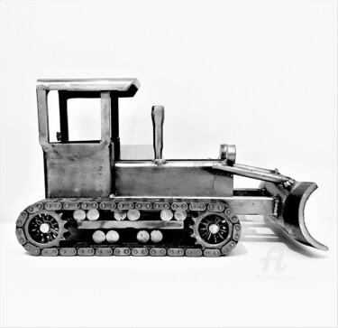 Скульптура под названием "Vintage Bulldozer -…" - Albert Dura, Подлинное произведение искусства, Металлы