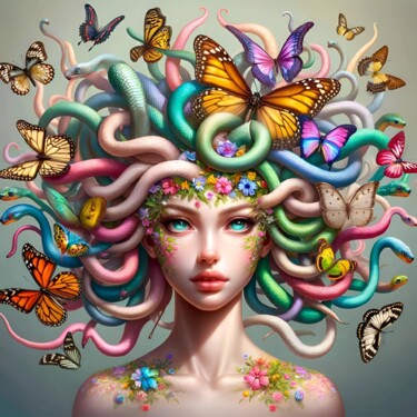 Arte digital titulada "Medusa: Whimsical D…" por Alberto Capitani, Obra de arte original, Imagen generada por IA