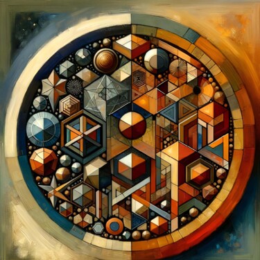 Digitale Kunst getiteld "Spherical Fusion" door Alberto Capitani, Origineel Kunstwerk, AI gegenereerde afbeelding