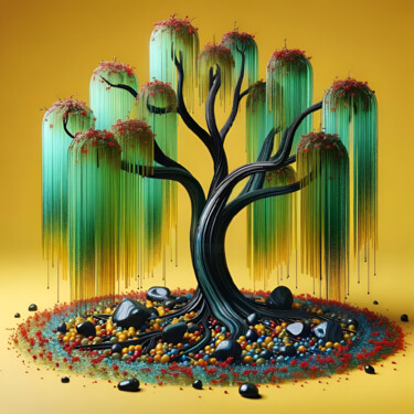「Aqua Arboretum - Wh…」というタイトルのデジタルアーツ Alberto Capitaniによって, オリジナルのアートワーク, AI生成画像