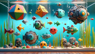 Digital Arts titled "Aquarium of Artific…" by Alberto Capitani, Original Artwork, AI generated image